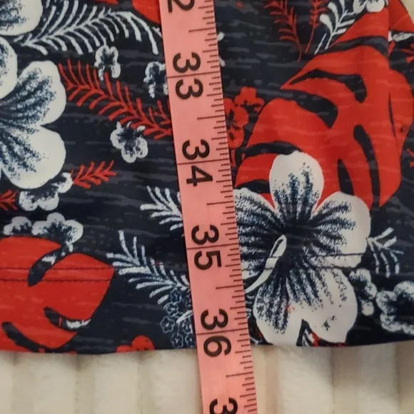 Columbia PFG Dress, Tropical Floral Patterns, Red, White & Blue, Size L - Picture 9 of 11